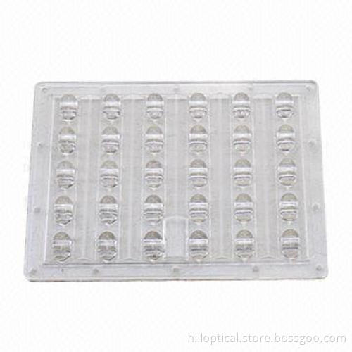 30W LED Street Light Lens, 171 x 125mm, Beam Angle of 90 x 126 or 60 x 126 Degrees